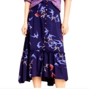 Maeve Merida Birds Midi Skirt sz 2